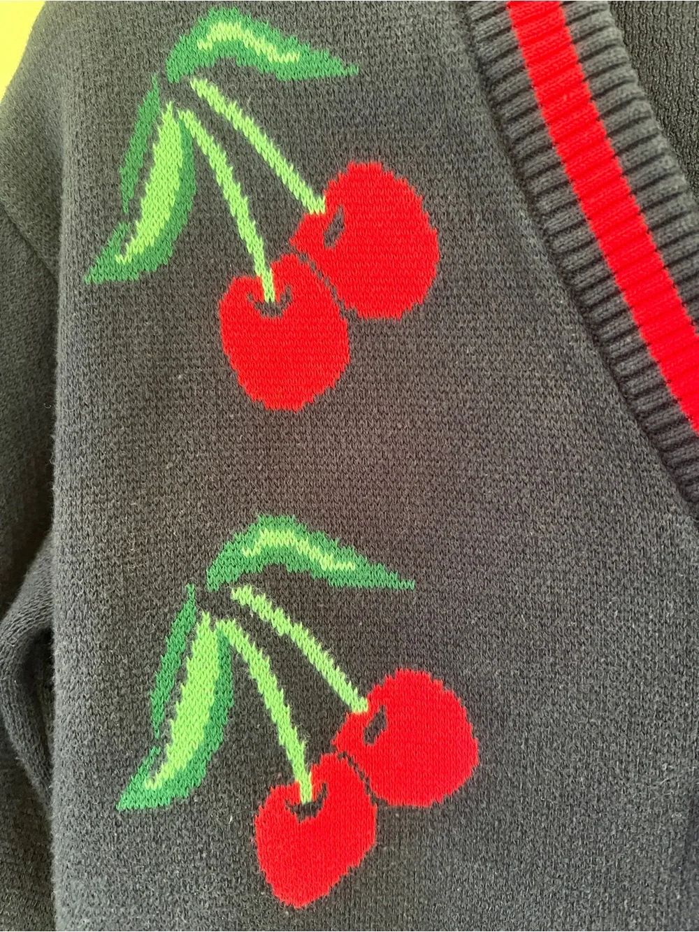 Old Navy Slouchy Long-Sleeve Cherry Print Cardigan Sweater, Navy/Red, Size M (8)